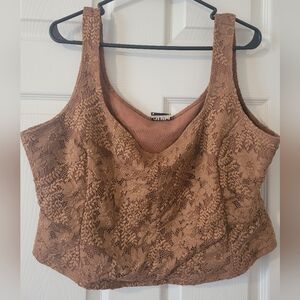 ARULA Lace Sleeveless Corset Cami Tank Top Crop Top